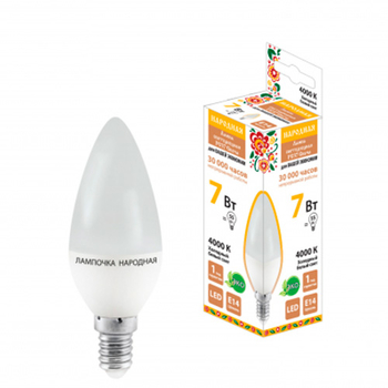 Лампа светодиодная TDM FС37-7 Вт-230 В-4000 К–E14 Народная - Светильники - Лампы - Магазин электроприборов Точка Фокуса